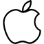cut black apple logo